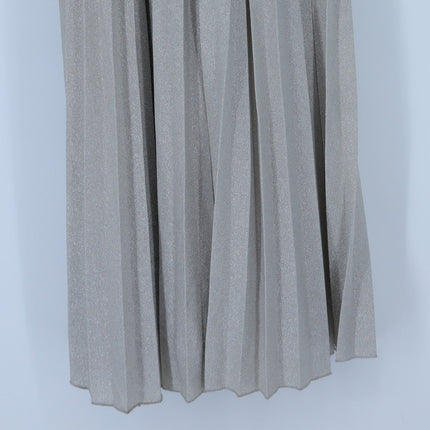 Elevenses Lunar Pleated Midi Dress Metallic Champagne Silver NWT Women's 0