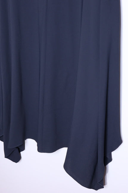FABIANA FILIPPI Asymmetrical Short Sleeves Midi Dress Ash Blue Women's XL