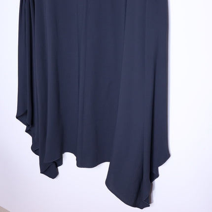 FABIANA FILIPPI Asymmetrical Short Sleeve Midi Dress Ash Blue Women's XL