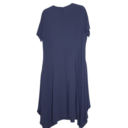 FABIANA FILIPPI Asymmetrical Short Sleeve Midi Dress Ash Blue Women's XL
