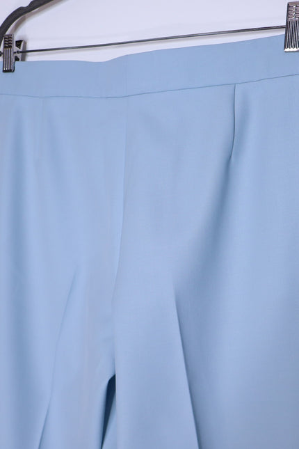 STELLA MCCARTNEY Wool Straight Leg Pants Mineral Blue Women's 50/14