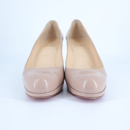Christian Louboutin Neofilo Pumps Nude Patent Leather 90mm Women's 40.5/US 10.5