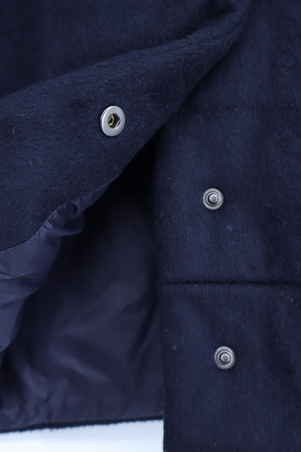 MAX MARA Leisure Cropped Jacket Cashmere Navy Blue Boxy Puffer Women's XS