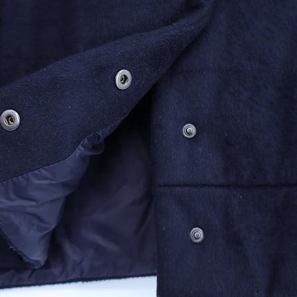 MAX MARA Leisure Cropped Jacket Cashmere Navy Blue Boxy Puffer Women's XS