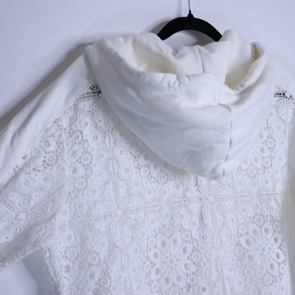THE KOOPLES Ecru Lace Sweatshirt Zip Up Sport Hoodie Women's 1/US 4