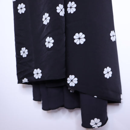 KATE SPADE Black Spade Clover Toss Belted Wrap Dress Long Sleeve Women's 10