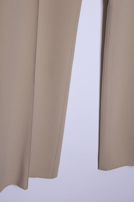 ST. JOHN Belted Wide Leg Trouser Beige High Waist Dress Pant Casual Women's 4
