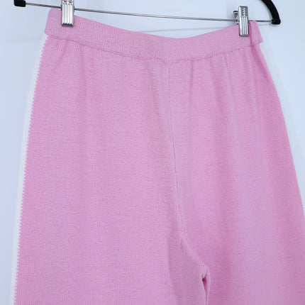 ST. JOHN SPORT Wide Leg Sweater Pant Santana Knit Pink Track Suit Women's M