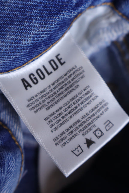 AGOLDE 90's Distressed Straight Leg Jeans Blue Light Wash 5 Pocket Women's 24