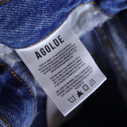 AGOLDE 90's Distressed Straight Leg Jeans Blue Light Wash 5 Pocket Women's 24