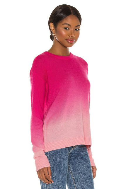 ALICE + OLIVIA Gleeson Cashmere Sweater Dip Dye Ombre Pink Long Sleeve Women's L