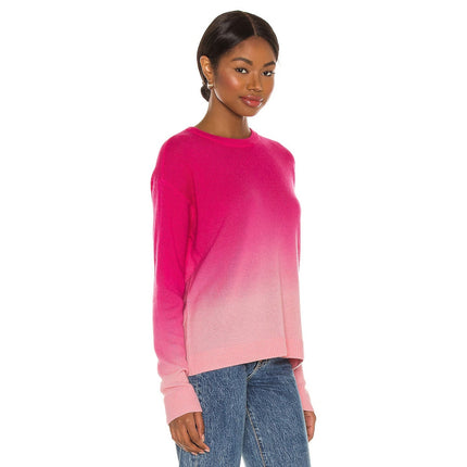ALICE + OLIVIA Gleeson Cashmere Sweater Dip Dye Ombre Pink Long Sleeve Women's L