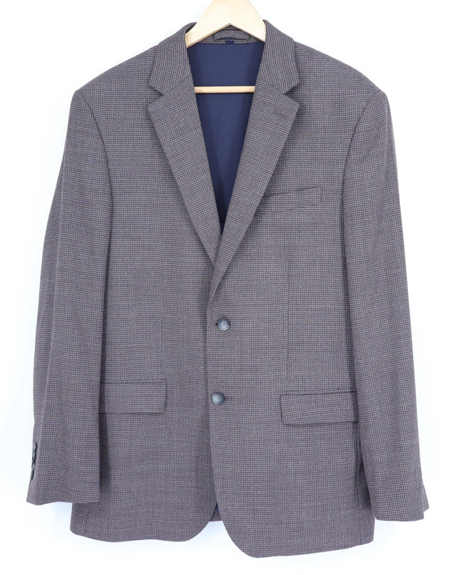 JOS. A. BANK Traveler Tailored Fit Sport Coat Brown Navy Houndstooth Men's 42L