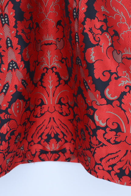 FREE PEOPLE Queen of Hearts Brocade Mini Dress Red and Black Women's 6