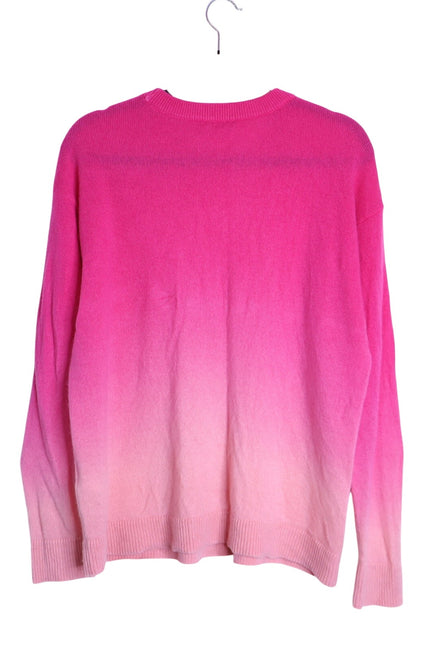 ALICE + OLIVIA Gleeson Cashmere Sweater Dip Dye Ombre Pink Long Sleeve Women's L