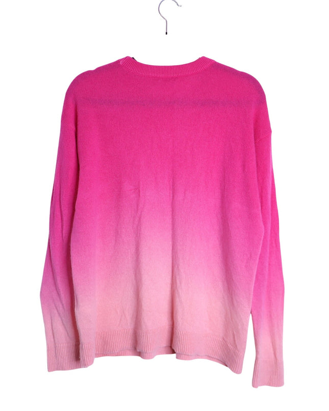 ALICE + OLIVIA Gleeson Cashmere Sweater Dip Dye Ombre Pink Long Sleeve Women's L