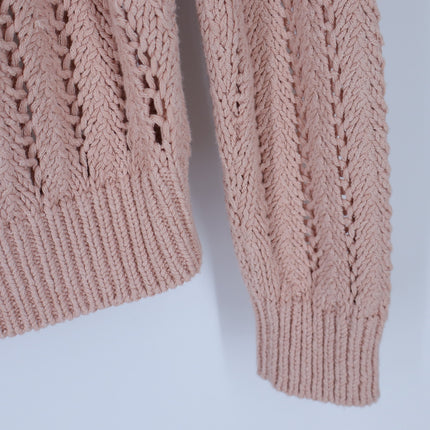 Rag & Bone Adrienne Crewneck Sweater Rose Dust Open Stitch Pullover Women's XS