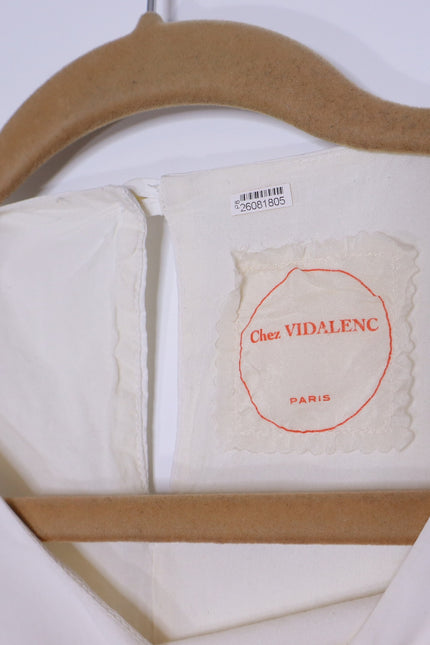 CHEZ VIDALENC Oversized Balloon Shift Dress White Sleeveless Women's 3/ US 6-8