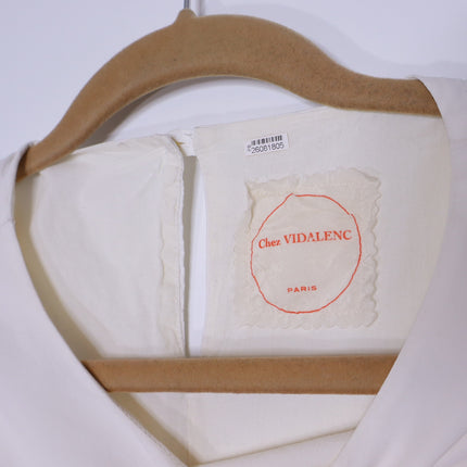 CHEZ VIDALENC Oversized Balloon Shift Dress White Sleeveless Women's 3/ US 6-8