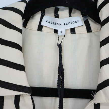 ENGLISH FACTORY Stripe Collared Mini Dress Beige Black NWT Pullover Women's S