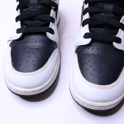 NIKE Air Jordan Retro 1 Mid SE Sneakers White Gold Black Lace Up Wms 8/Men's 6.5