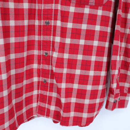 Filson Alaskan Flannel Shirt Red Cream Plaid Button Up Shirt Men's XL