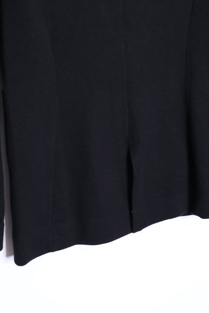 MINNIE ROSE Cotton Blend Boyfriend Blazer Black One Button Unlined Women's S
