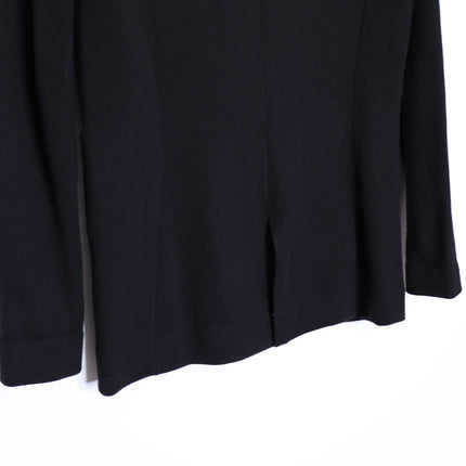 MINNIE ROSE Cotton Blend Boyfriend Blazer Black One Button Unlined Women's S