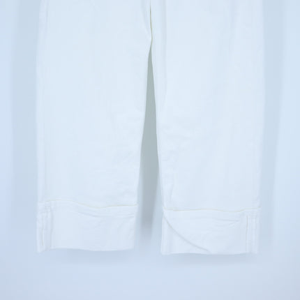Seventy Venezia Cotton Bull Denim Pants White Belted Wide Leg Women's 36/US 2