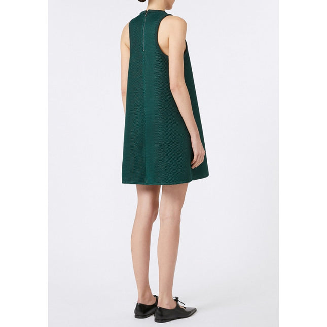 MaxMara Didone Netted Mini Dress NWT Green Sleeveless Mesh Flared Women's 10