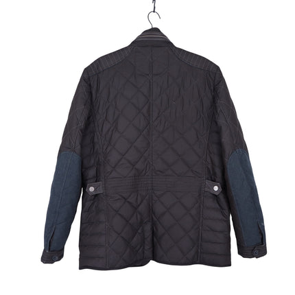 Handstich Kent Quilted Jacket Brown Fleece Lined Long Sleeve Men's 52/US L