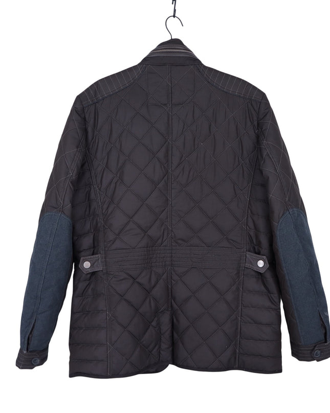Handstich Kent Quilted Jacket Brown Fleece Lined Long Sleeve Men's 52/US L