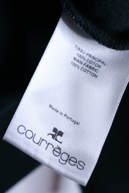 COURREGES Oversized Hoodie Dark Green Cotton and Fleece Unisex L