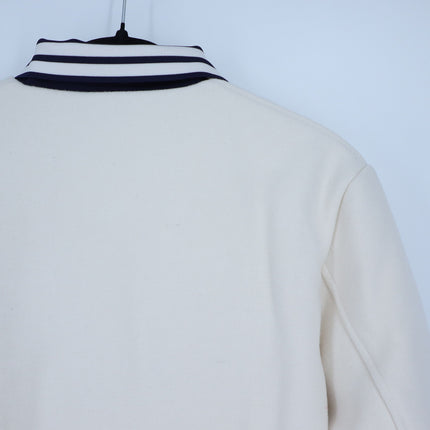 SERGIO TACCHINI Marisa Varsity Jacket Gardenia White Navy Wool Blend Women's S