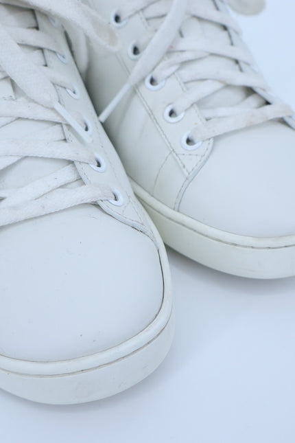 GUCCI Ace Sneaker Interlocking G White Perforated Lace Up Women's 38.5/US 8.5