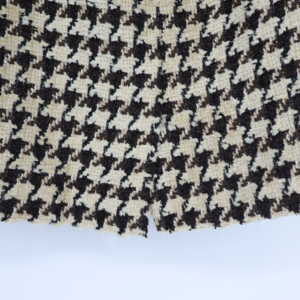Oscar De La Renta VTG Houndstooth Knee Length Skirt Brown and Cream Women's 6