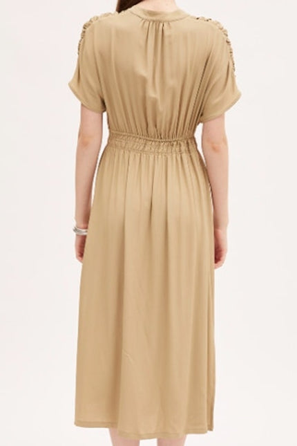 MEIMEIJ Lime Green Midi Dress Chiffon Button Front Midi Women's 42/US 6