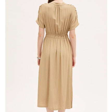 MEIMEIJ Lime Green Midi Dress Chiffon Button Front Midi Women's 42/US 6