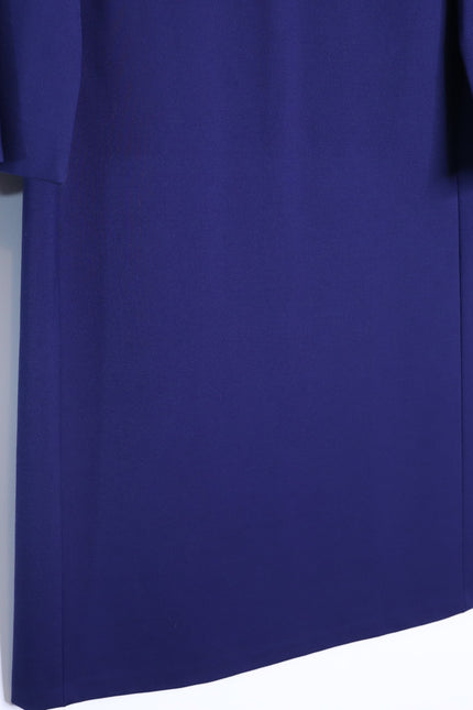 LAFAYETTE 148 Navy Blue Cape Dress Short Sleeve Round Neck Women's LP
