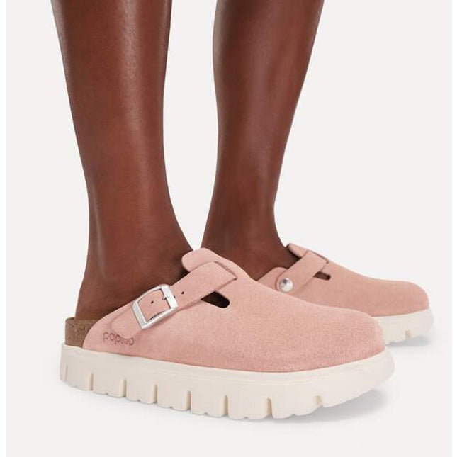 Birkenstock Papillio Boston Clog Pink Clay Suede Slip On Women's 40/US 9-9.5