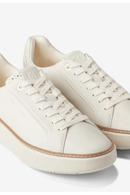 COLE HAAN Grandpro Topspin Sneakers Ivory Scallop Lace Up Women's 5.5B