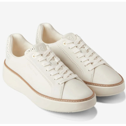 COLE HAAN Grandpro Topspin Sneakers Ivory Scallop Lace Up Women's 5.5B