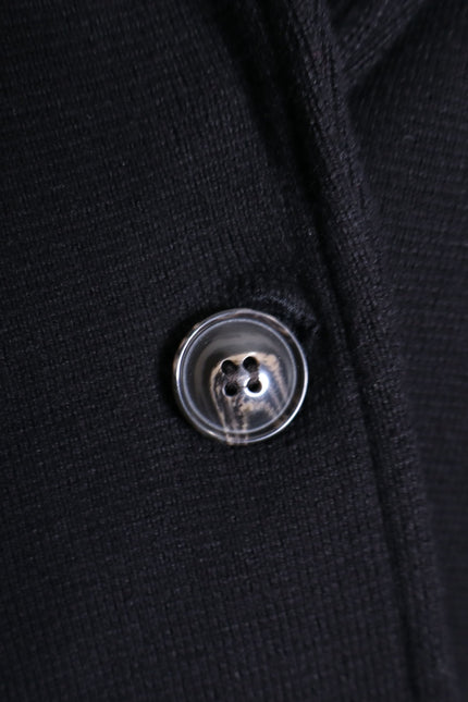 MINNIE ROSE Cotton Blend Boyfriend Blazer Black One Button Unlined Women's S