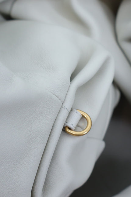 BOTTEGA VENETA The Pouch Bone White Intrecciato Leather Clutch Bag