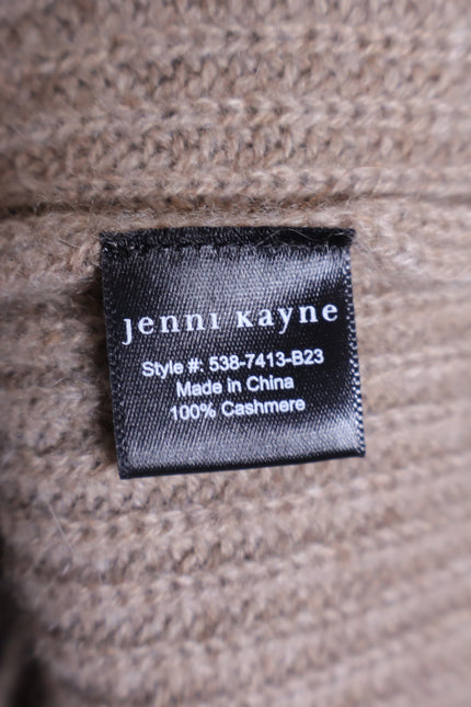 JENNI KAYNE Stone 100% Cashmere Half Zip Pullover Sweater Undyed Women's M