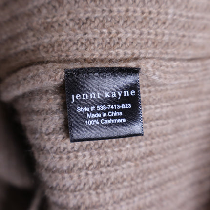 JENNI KAYNE Stone 100% Cashmere Half Zip Pullover Sweater Undyed Women's M