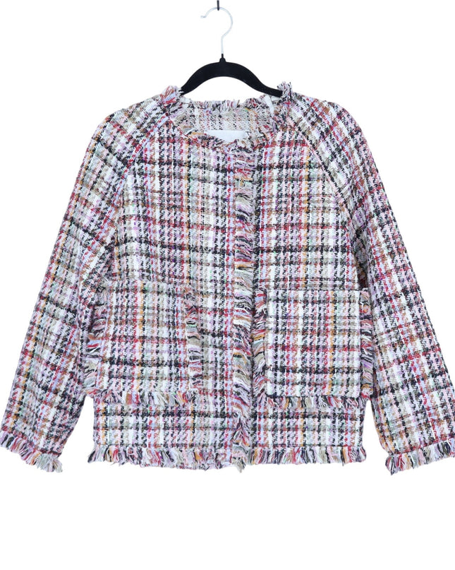 ESSENTIEL ANTWERP Colorful Tweed Cardigan Off-White Red Black Women's 32/US 2