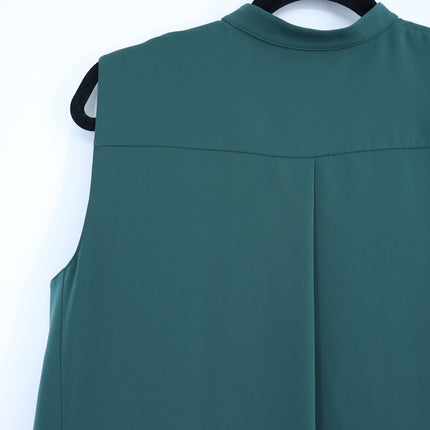 AKRIS PUNTO Green Tunic Dress MSRP$1570 Laser Cut Sleeveless Half Zip Women's 12