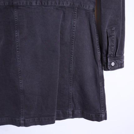 Rails Carbon Lisette Dress Black Mini Denim Button Front Long Sleeve Women's S