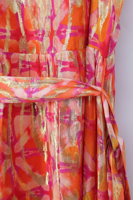 MARIE OLIVER Alice Maxi Dress NWT Guava Pink Metallic Sleeveless Women's M